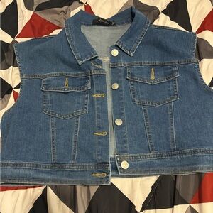 Blue Denim Sleeveless vest